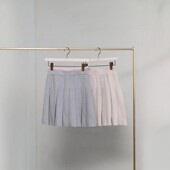 Her 休闲百搭裙子A型学院风 质感舒适百褶针织半身短裙 lip