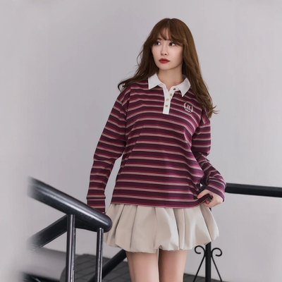 【年货狂欢】Her lip to 月桂徽章Polo上衣 创意百搭设计感学院风