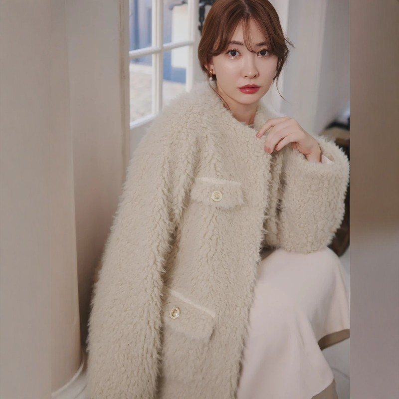 24冬季新款羊羔毛外套小香风