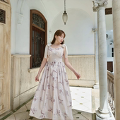 优雅气质时尚 Her 日系简约小香风 无袖 向日葵印花连衣裙 lip