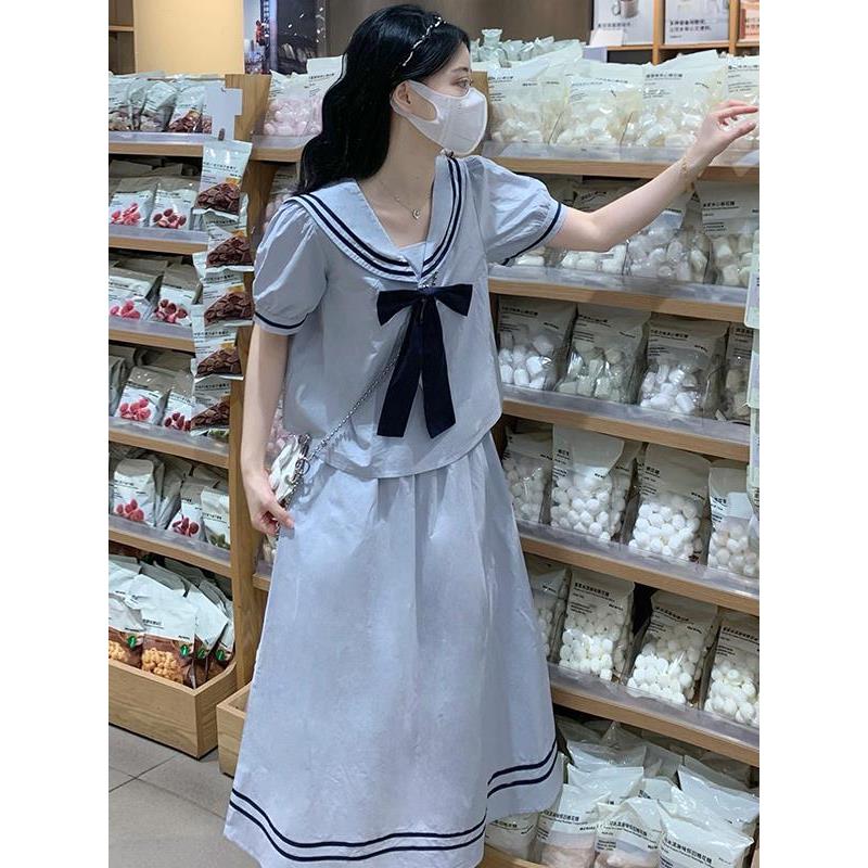 日系学院风海军领套装少女夏季2025新款初高中学生甜美减龄连衣裙