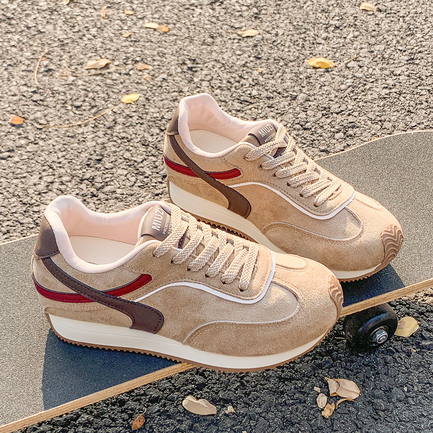 复古早春德训鞋女2026新款厚底小个子内增高啊甘鞋百搭休闲运动鞋,女鞋,时尚休闲鞋,淘宝优惠券,粉丝福利购,淘宝优惠卷