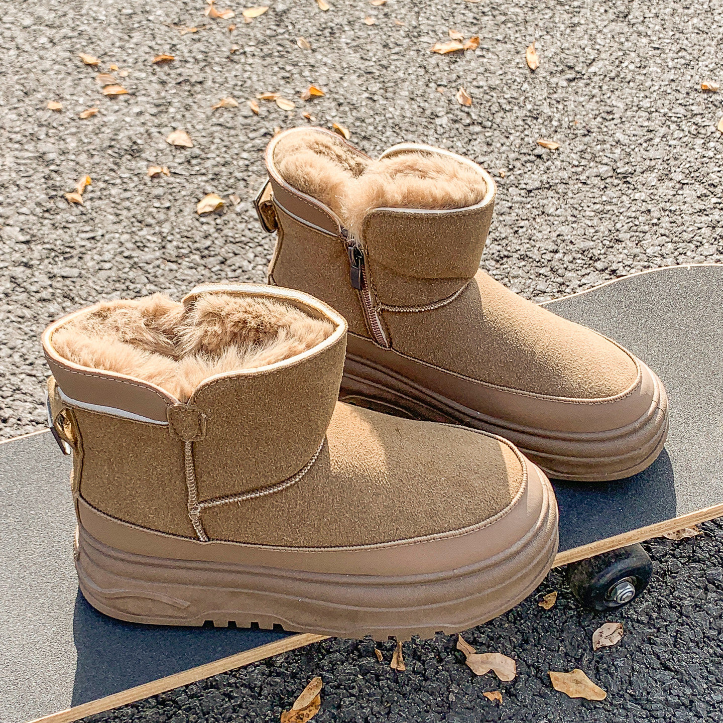 爆款雪地靴女款2025新款冬季加绒加厚防水防滑一脚蹬东北厚底棉靴,女鞋,时尚雪地靴,淘宝优惠券,粉丝福利购,淘宝优惠卷