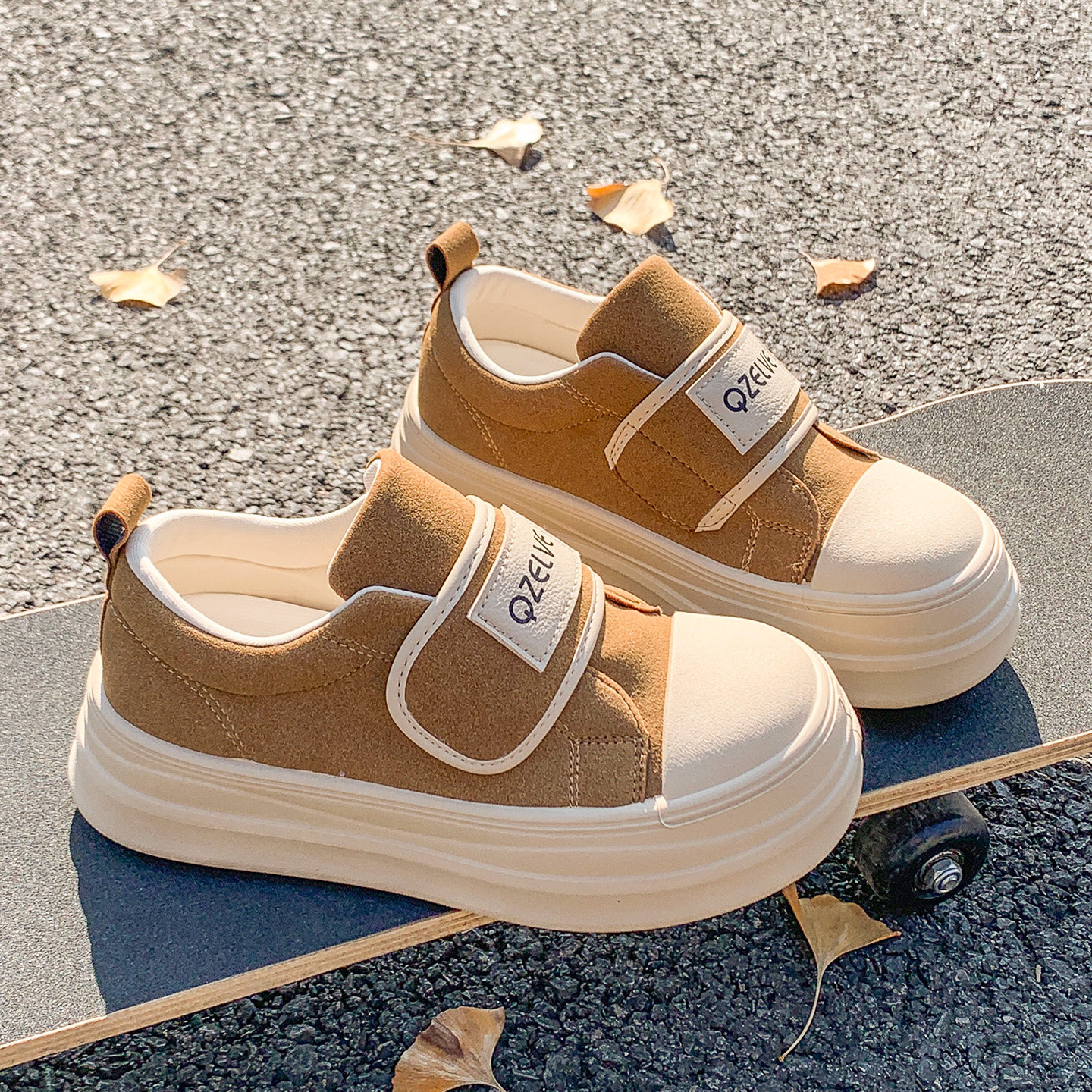 懒人魔术贴厚底鞋女2026新款春季百搭通勤ins潮轻便软底学生板鞋,女鞋,休闲板鞋,淘宝优惠券,粉丝福利购,淘宝优惠卷