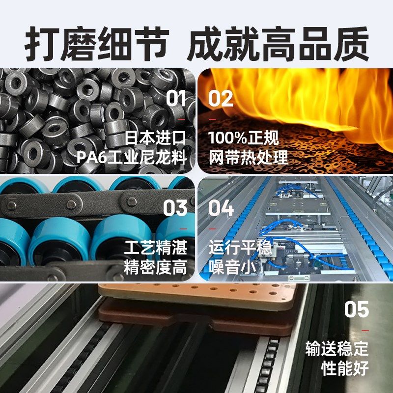 2.5倍速BS25-C206B倍速炼条VMW0102节距19.05全钢轮尼龙PA6输送炼