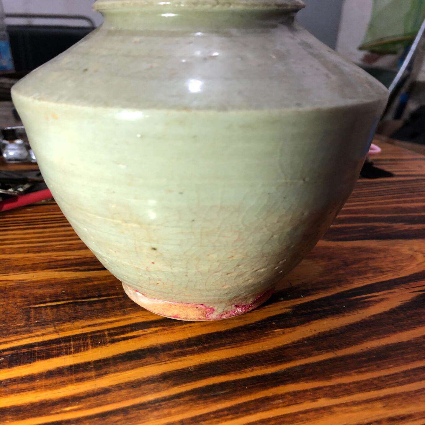 明代青釉瓷瓶，完整器，品相完整无缺