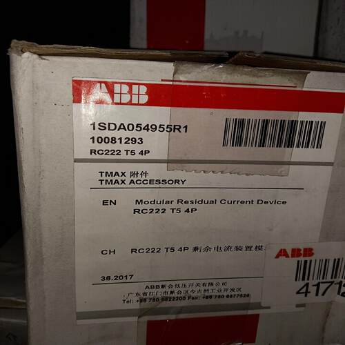 （设备配件）ABB剩余电流装置模块RC222 T5 4P 1SDA054