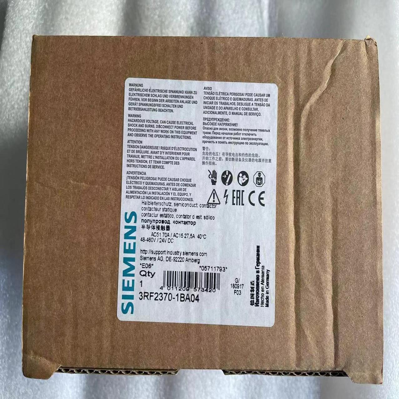 3RF2370-1BA04  单相 3RF2 半导体接触器