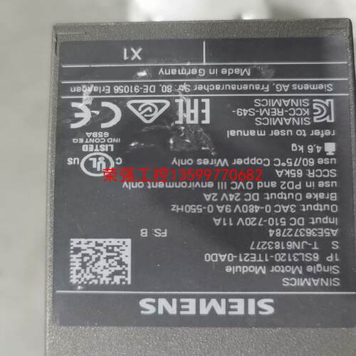 【荣强工控】6SL3120-1TE21-0AD0   西门子9A驱动器