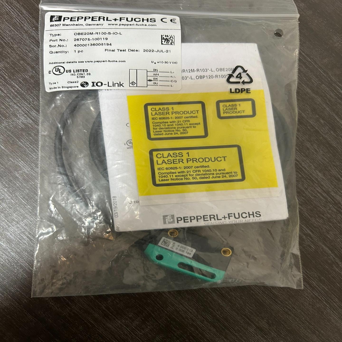 OBE20M-R100-S-IO-L 倍加福原装就1个需