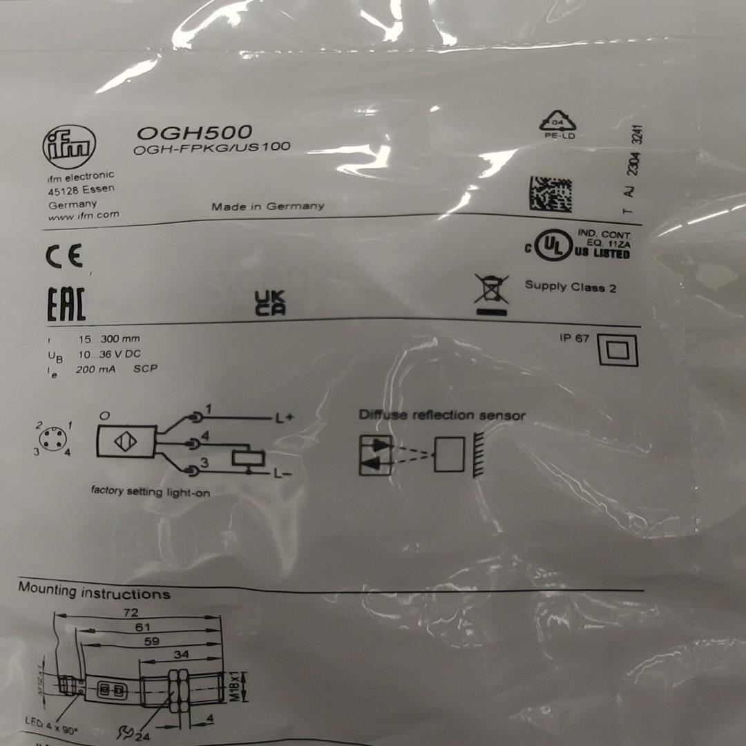 全新原装易福门传感器OGH500