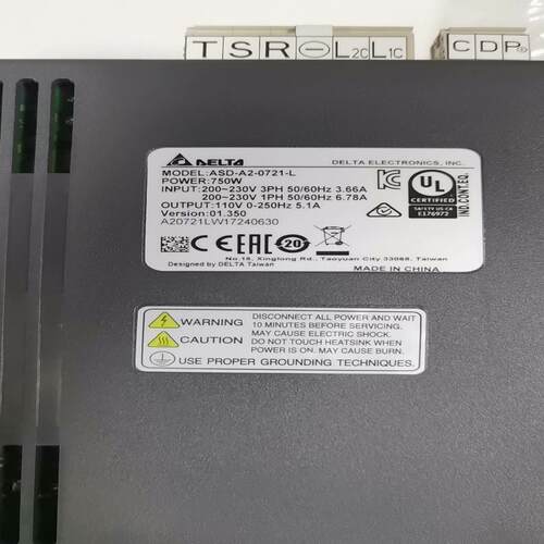 [德峰]台达伺服驱动器0.75KW，ASD-A2-0721-L，2台