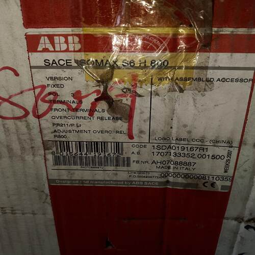 ABB塑壳断路器S6H800 PR211/P-LI 800A