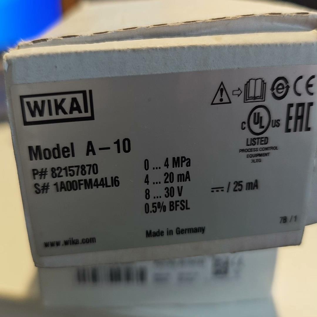 全新WIKA威卡A-10压力传感器0~4Mpa  全