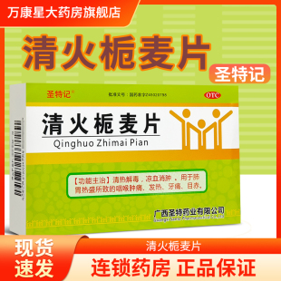 圣特记 清火栀麦片24片 凉血消肿 清热解毒 用于咽喉肿痛发热牙痛