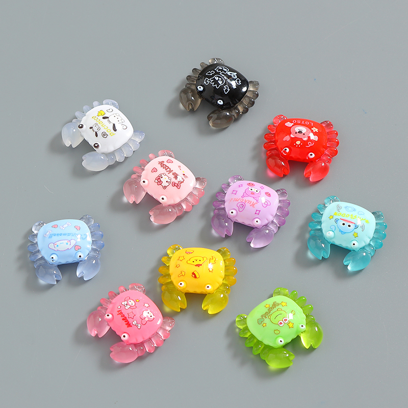 卡通夜光小螃蟹海洋发光动物桌面