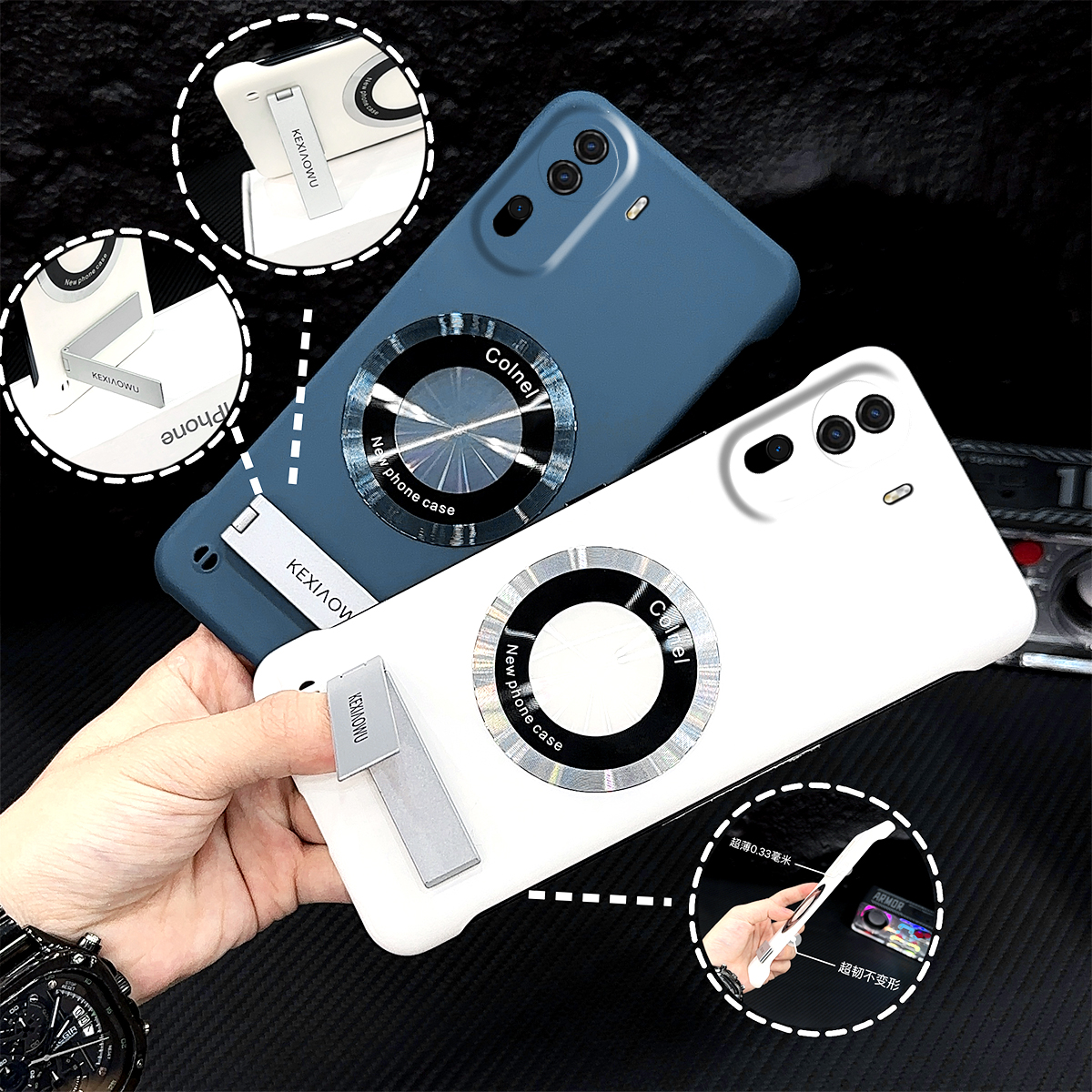 适用OPPORENO11超薄reno8/9pro+磁吸10/11pro高档支架手机壳reno3/4/5全包6pro防摔创意壳Reno7se磨砂保护套