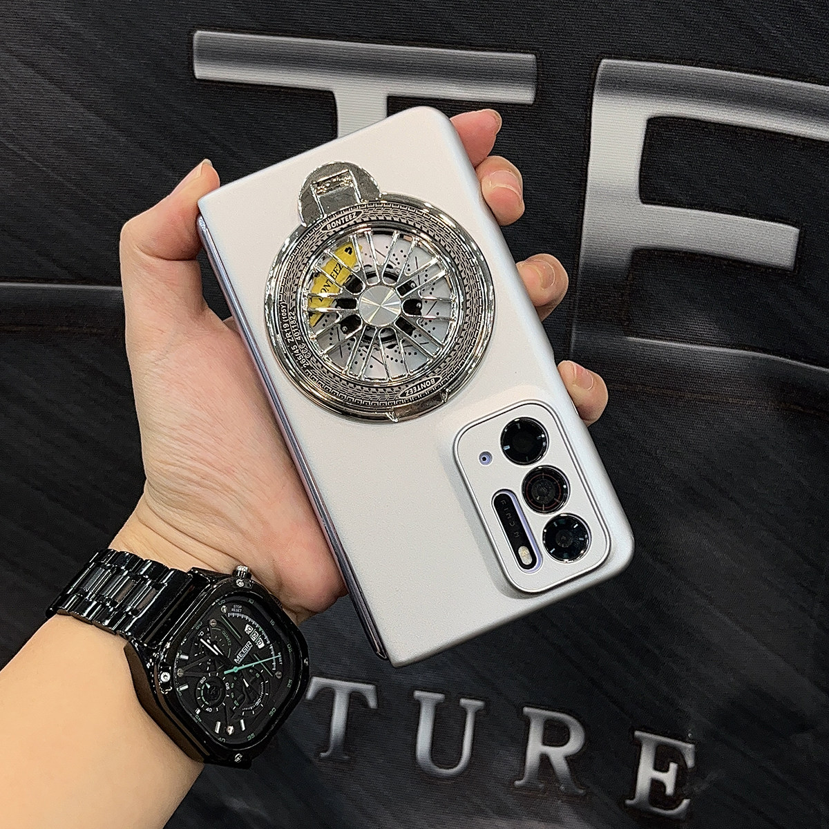 适用OPPOFINDN金属漆全包框折叠机解压陀螺支架手机壳超薄简