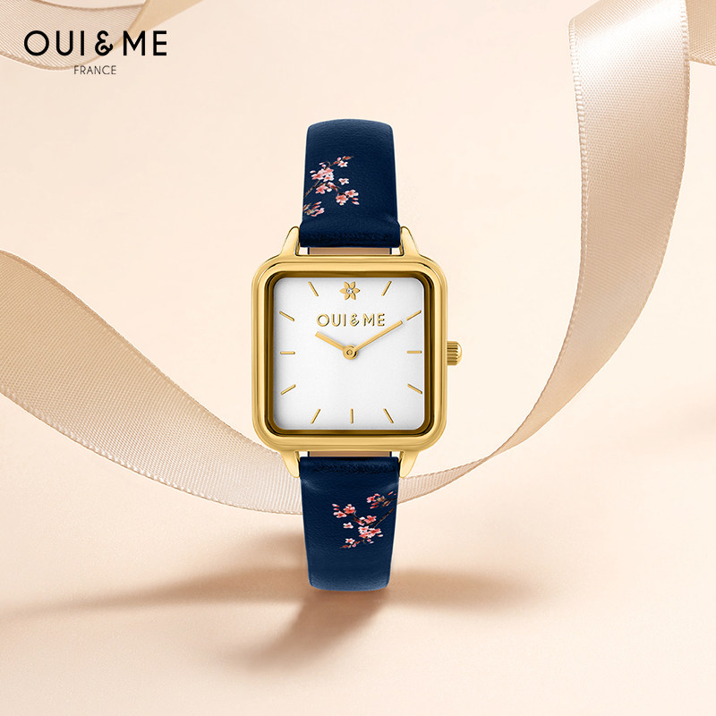 oui&me 女士手表时尚轻奢皮带 钢带女表送女友生日礼物me010380