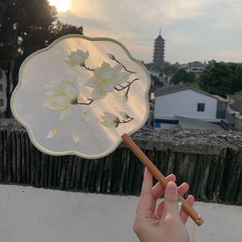 苏州团扇扇子古风苏绣双面绣刺绣国风汉服旗袍舞蹈专用节日送礼