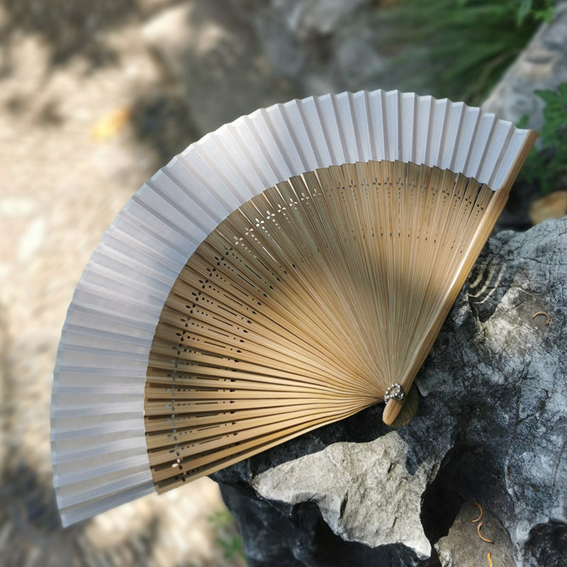 【别玉容】永夜星河寄明月扇子古风绿色折扇女汉服旗袍折叠小扇子