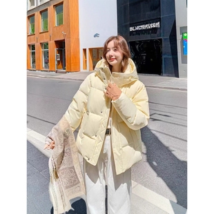 谷纪羽绒服女短款宽松连帽小个子2025面包服加厚外套潮官方旗舰店