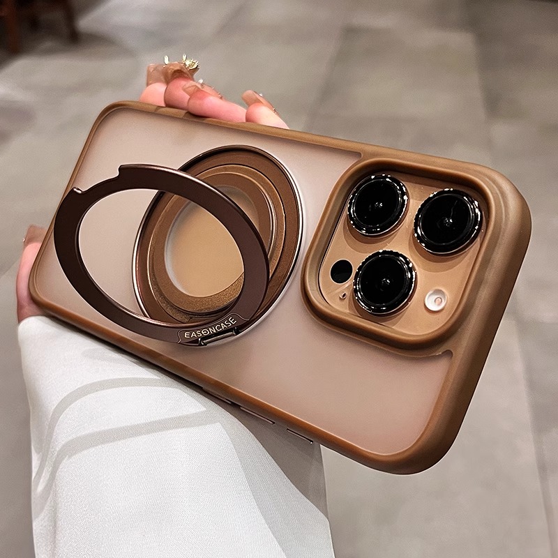 360支点壳适用苹果16Promax磁吸旋转支架iphone15Pro肤感磨砂手机壳14pm简约透明ip13小众无线充电男女保护套