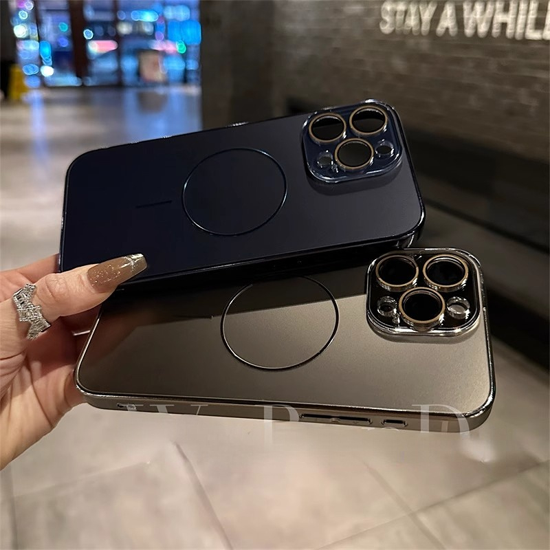 带镜头膜磨砂细磁吸无线充电适用iphone15promax手机壳16苹果14pro简约高级13新款电镀全包12/11保护套男plus