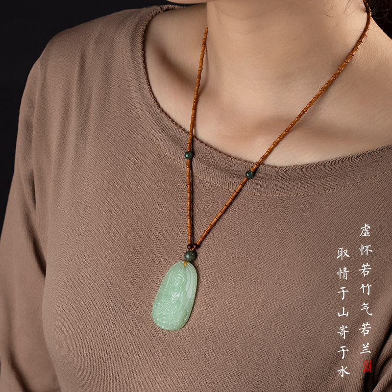 寄予天然橄榄核小竹节吊坠绳玉佩玉坠吊坠挂绳女项链绳挂脖挂件绳