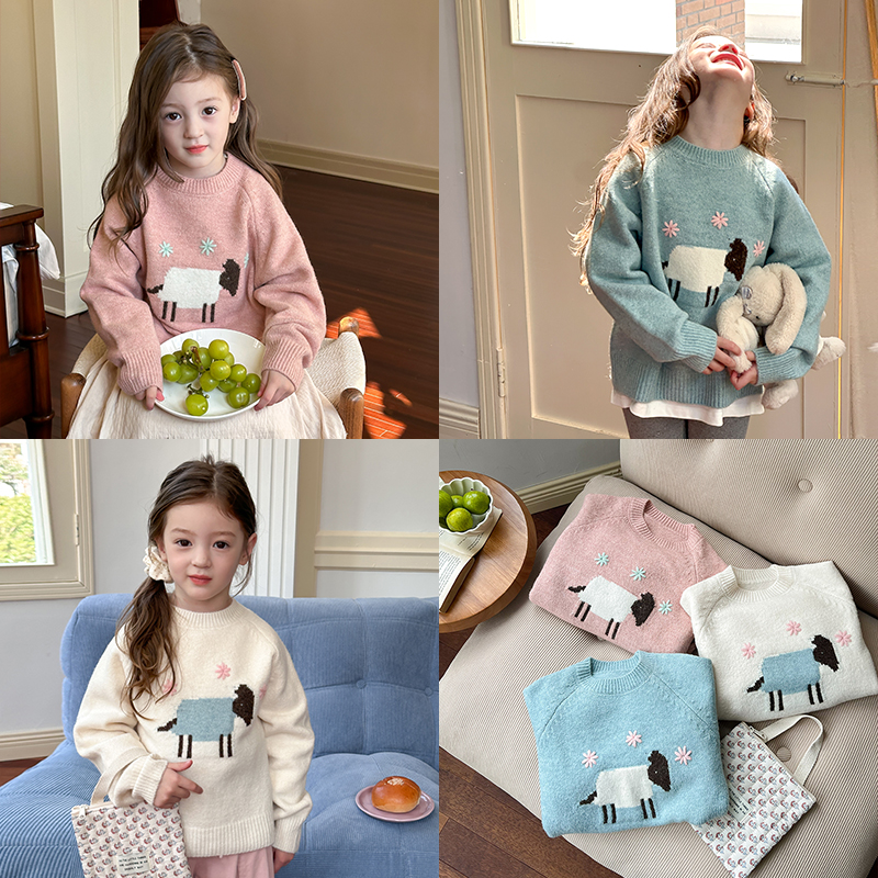 儿童软糯针织衫上衣女童韩版