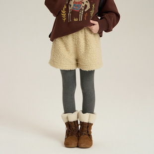 外穿女童毛绒短裤 Yumi妈冬季 秋冬季 儿童保暖毛绒短裤 25H092 新款