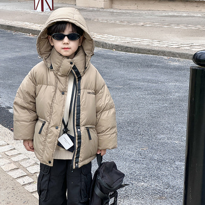 冬季儿童新国标90白鸭绒男女童连帽保暖羽绒服潮  24YR039