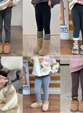 Yumi妈女童冬装加厚230g奥粒绒儿童保暖加绒羊毛拉架打底裤25H061