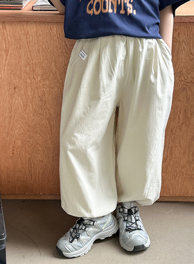 Yumi妈24T013  儿童长裤男童轻薄款宽松束脚裤宝宝贴标凉感防蚊裤