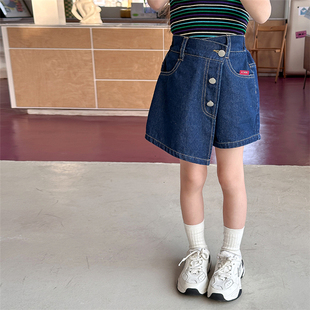 假两件不规则裙裤 裙女童韩版 24T082 儿童洋气百搭休闲半身裤 清仓