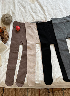 Yumi妈女童新款百搭连裤袜秋冬儿童薄绒连脚款保暖打底袜24Y186