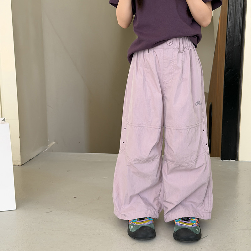 Yumi妈儿童夏季轻薄耐磨耐穿户外宽松裤子男女童酷帅工装裤26B056