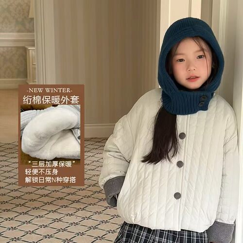 Yumi妈女童绗棉加绒加厚棉服