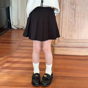 Yumi妈儿童学院风百褶裙女童秋装 25F010 裙子垂感半身短裙