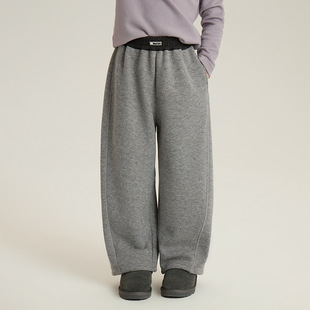 25H086 儿童拼接保暖休闲卫裤 Yumi妈女童宝宝加绒加厚款 2025冬季