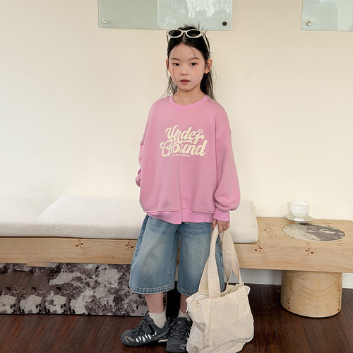 Yumi妈童装男女童春款字母卫衣