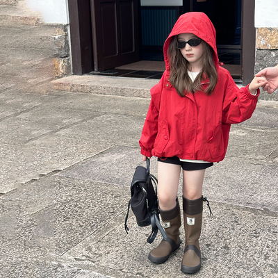 儿童韩范设计感户外冲锋衣