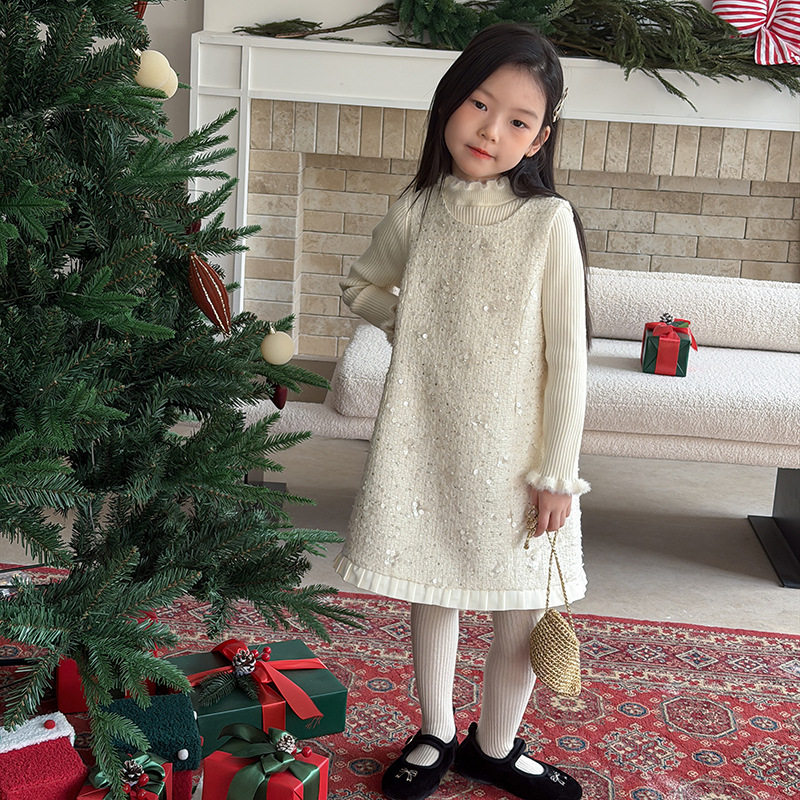 Yumi妈女童宝宝冬季优雅公主裙子儿童气质小香风亮片背心裙25M008,童装/婴儿装/亲子装,连衣裙,淘宝优惠券,粉丝福利购,淘宝优惠卷