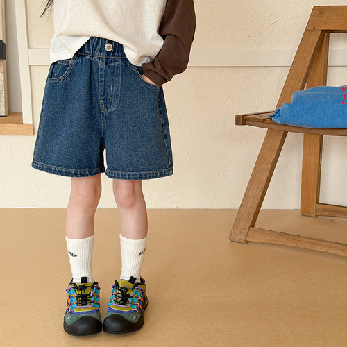 Yumi妈女童春夏字母牛仔短裤