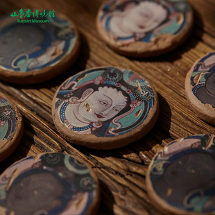 新疆吐鲁番博物馆龟兹壁画泥板画冰箱贴磁吸新疆纪念品文创伴手礼