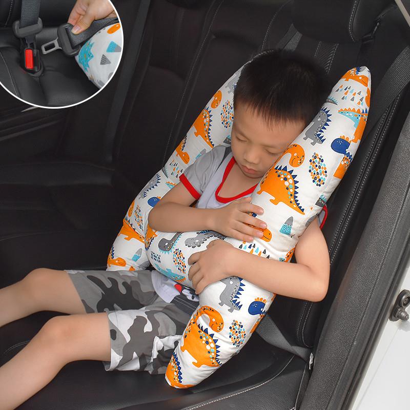 车载枕头儿童汽车抱枕被子两用儿童可爱靠枕宝宝车用安全带套睡觉
