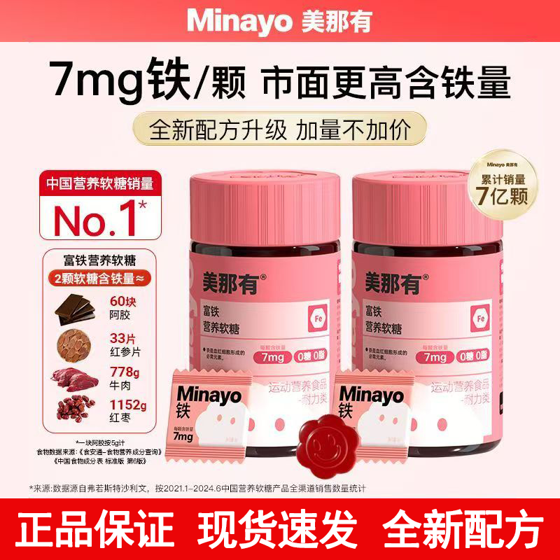 Minayo美那有富铁软糖高阶元气孕期补含铁软糖气血铁青少年女孕妇
