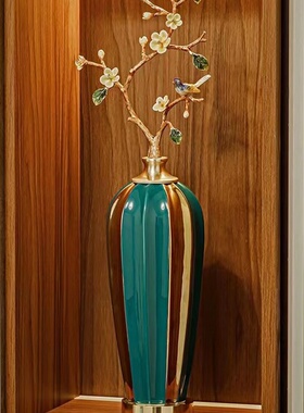 高端新中式花瓶摆件中式风格客厅酒柜博古架书房玄关轻奢软装装饰