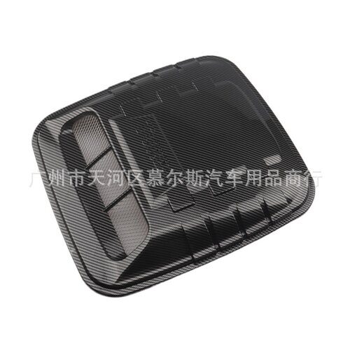 汽车改装通用引擎盖装饰风口 机头罩带网仿真进气罩黑色碳纤装饰