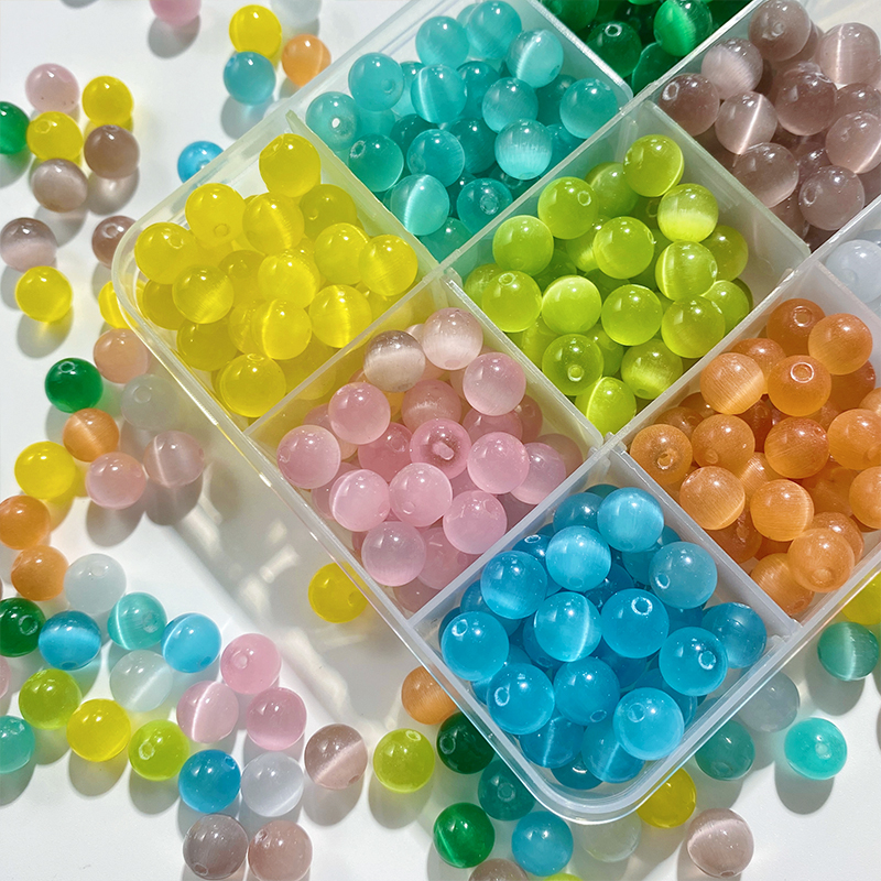 猫眼石散珠圆珠玻璃珠